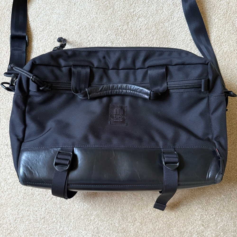 Topo Designs Black Messenger/Backpack Bag